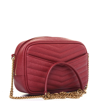 Saint Laurent Grain De Poudre Matelasse Monogram Mini Lou Camera Bag Eros Red 3 of 12