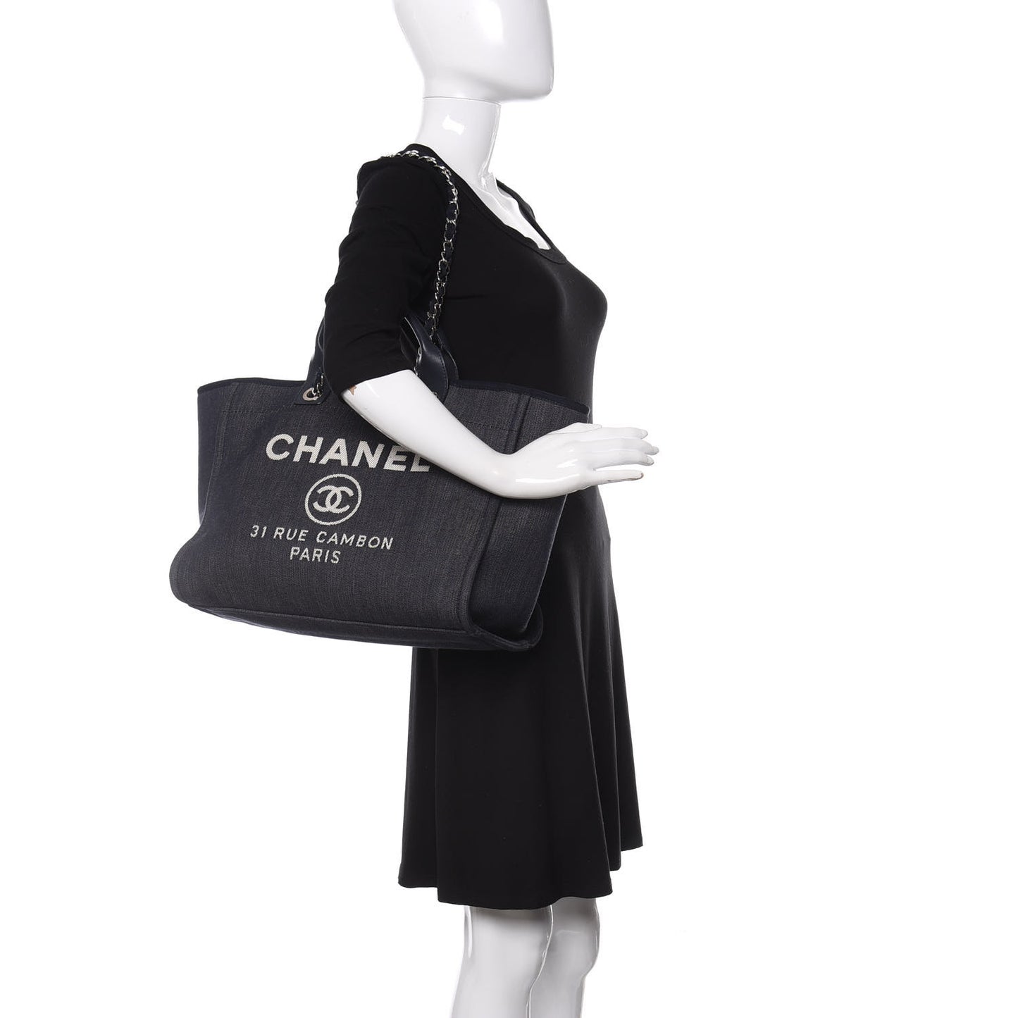 Denim Medium Deauville Tote Dark Blue