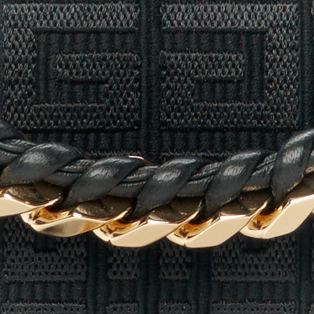 Givenchy Canvas Embroidered Medium 4G Woven Chain Shoulder Bag Black 10 of 12