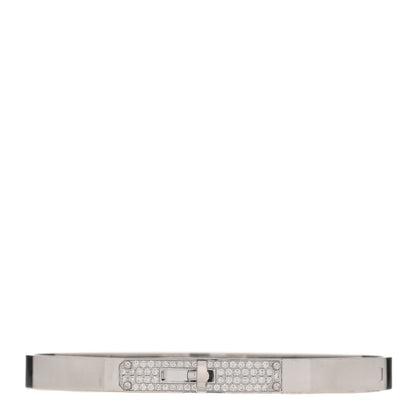 Hermes 18K White Gold Diamond PM Kelly Pave Bracelet ST 1 of 5