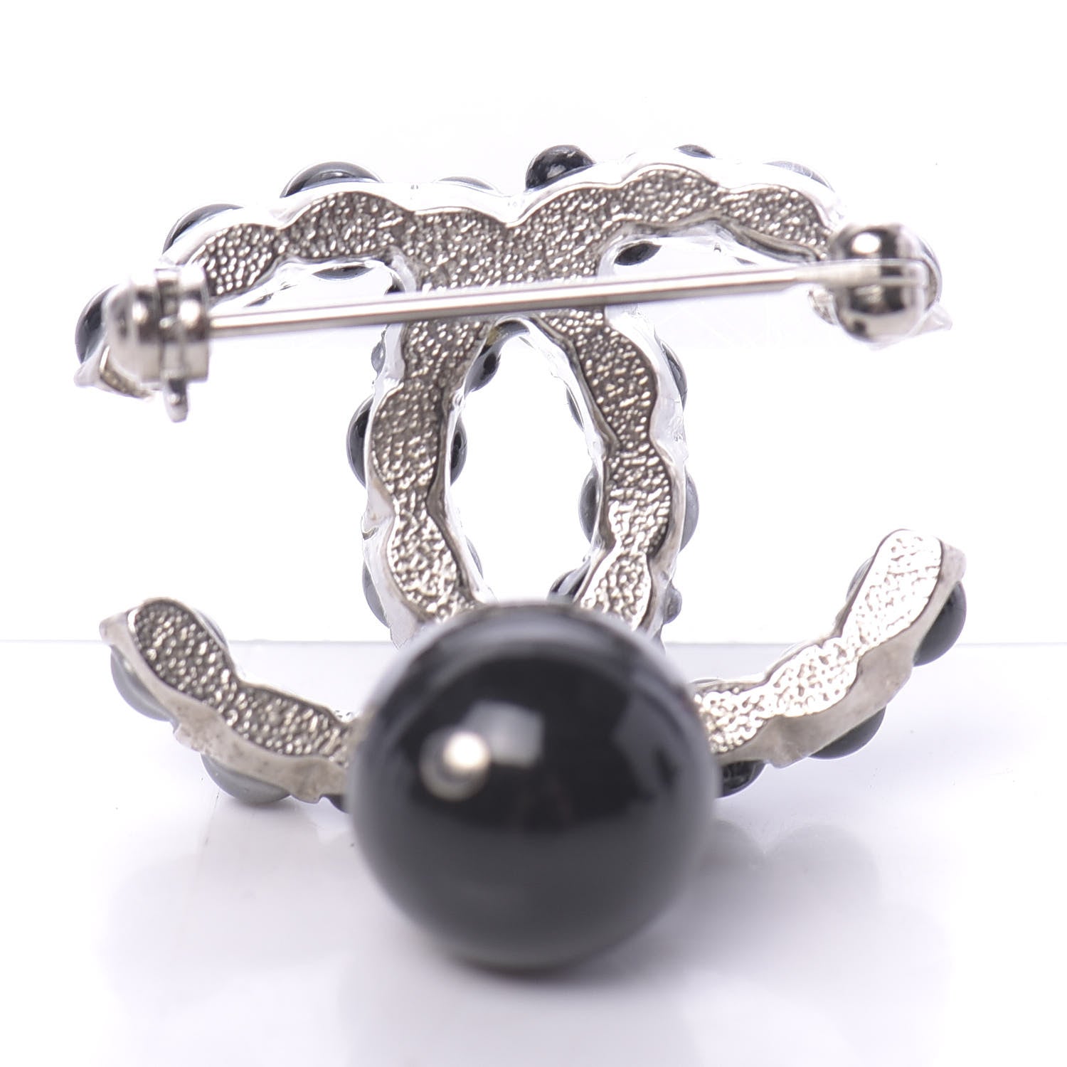 Chanel Pearl Beaded Drop Brooch Black 3 of 5