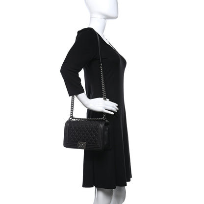 Chanel Caviar Quilted Medium Boy Flap Black 2 of 10