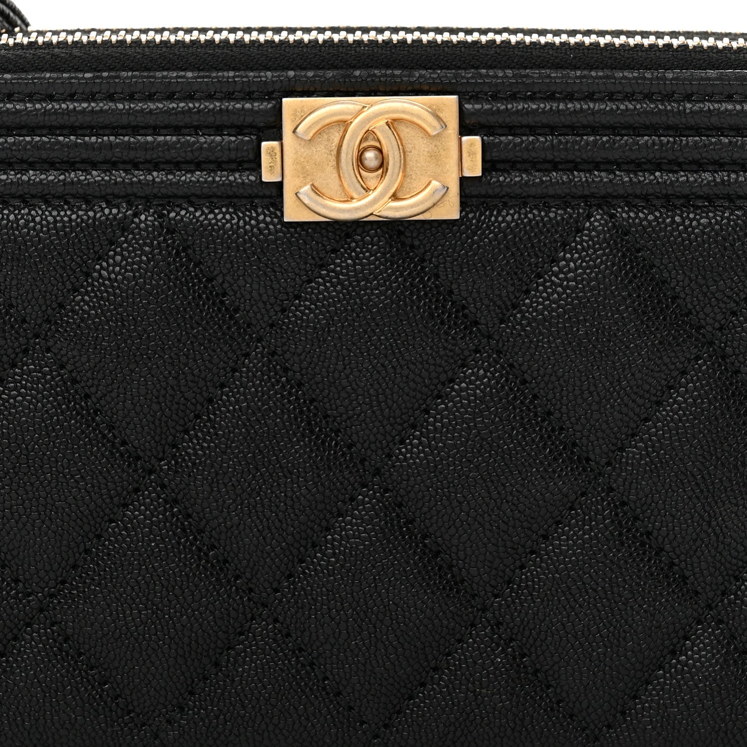 Chanel Caviar Quilted Small Boy Clutch With Chain Black 11 of 13