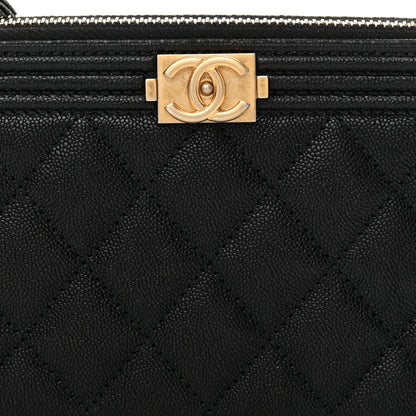 Chanel Caviar Quilted Small Boy Clutch With Chain Black 11 of 13