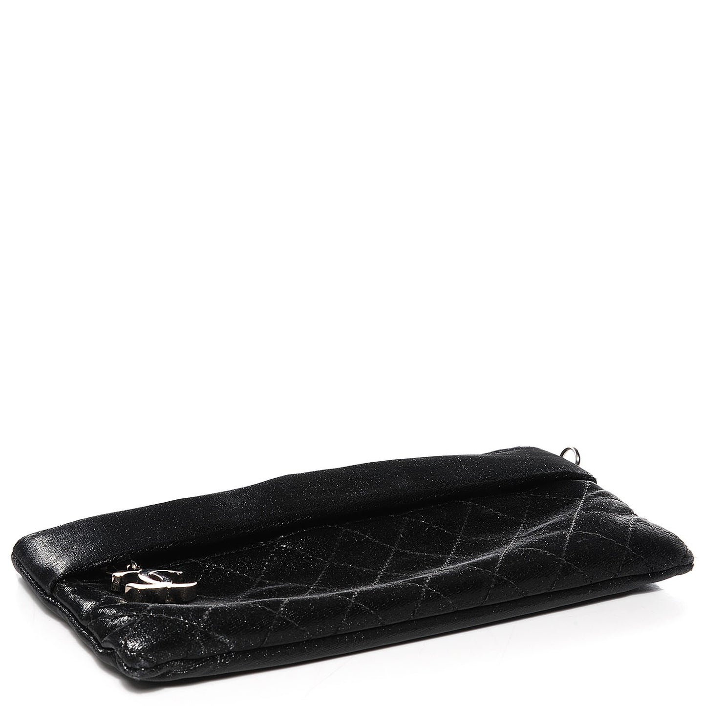 Quilted Coated Canvas Paris Biarritz Ligne Clutch Black