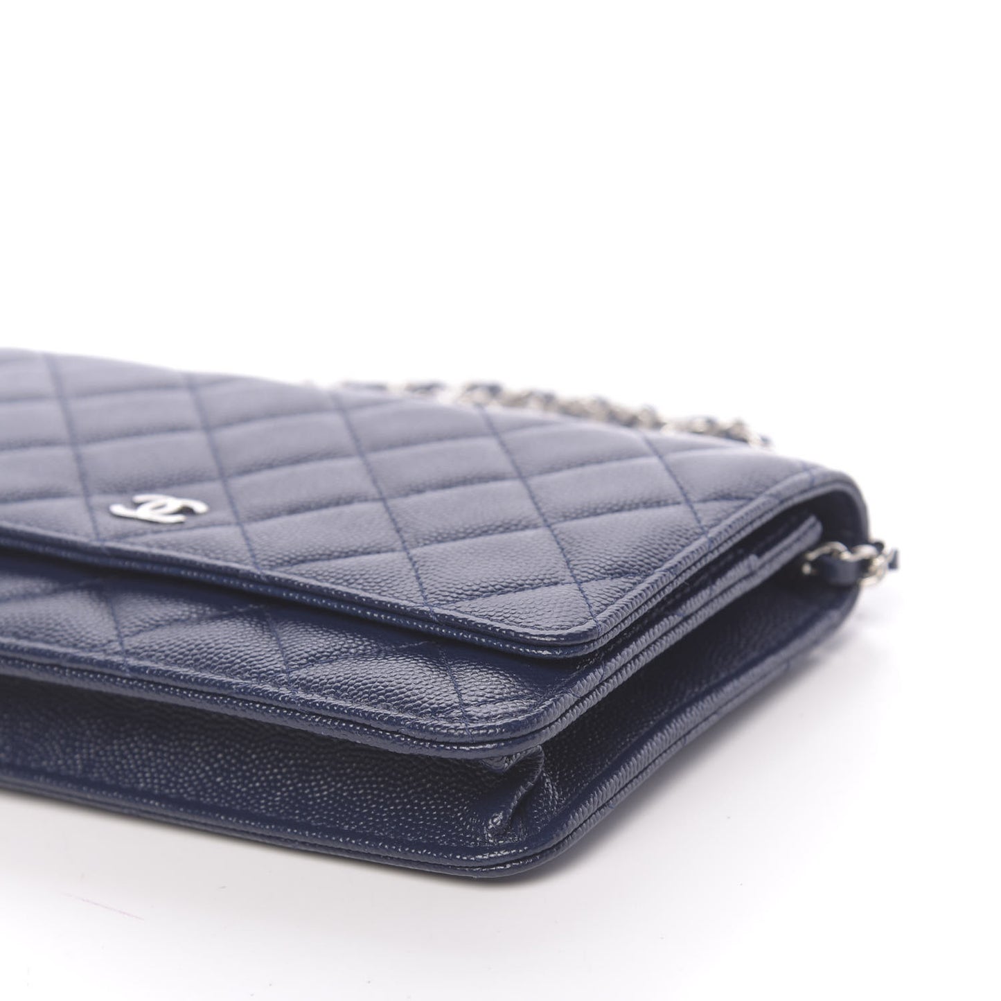 Caviar Quilted Wallet On Chain WOC Blue