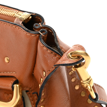 Chloe Calfskin Studded Medium Marcie Satchel Caramel 14 of 17
