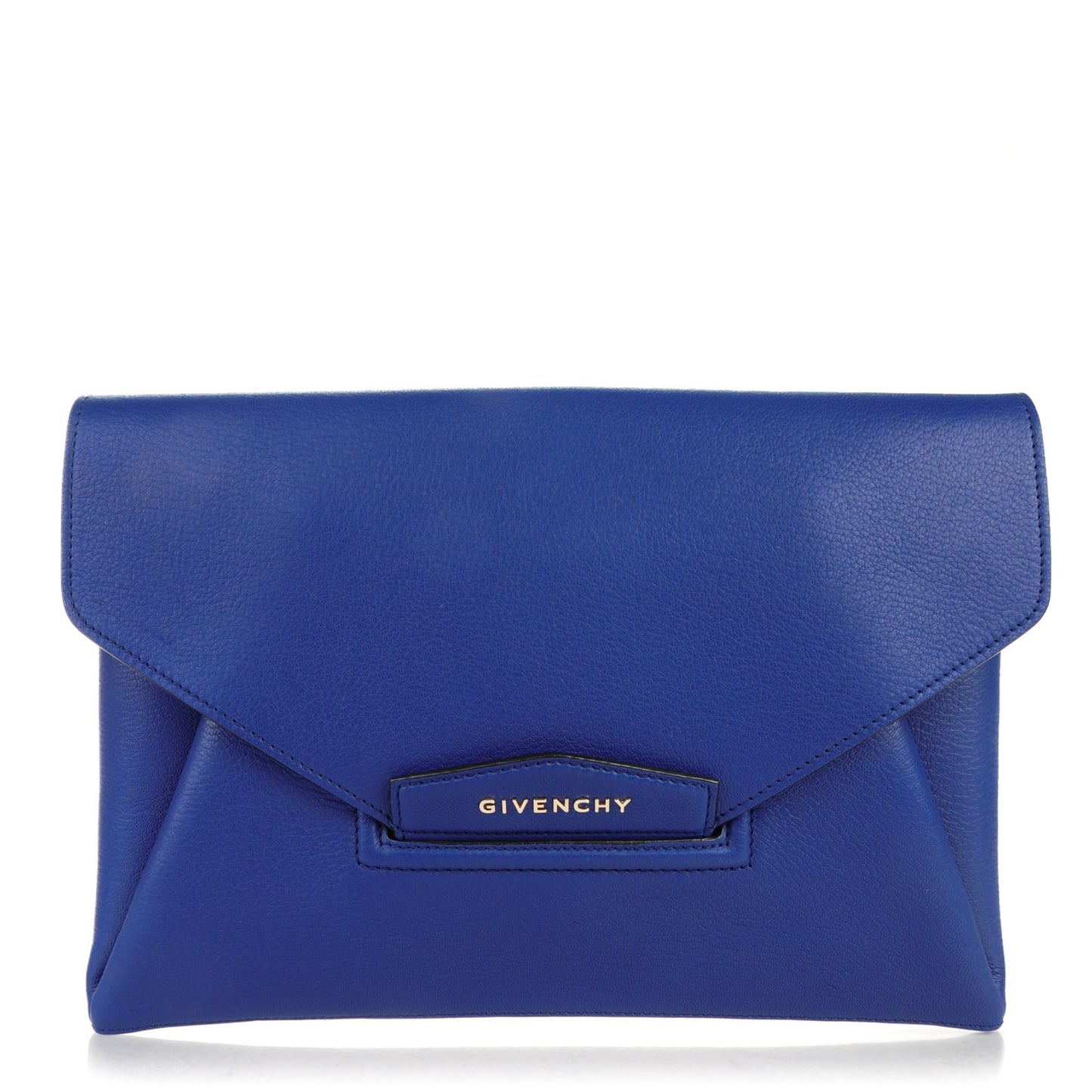 Sugar Goatskin Medium Antigona Envelope Clutch Blue