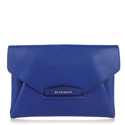 Givenchy Sugar Goatskin Medium Antigona Envelope Clutch Blue 1 of 7