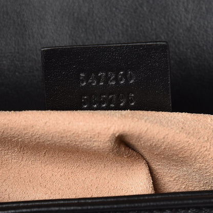 Gucci Calfskin Matelasse Mini GG Marmont Top Handle Shoulder Bag Black 9 of 10
