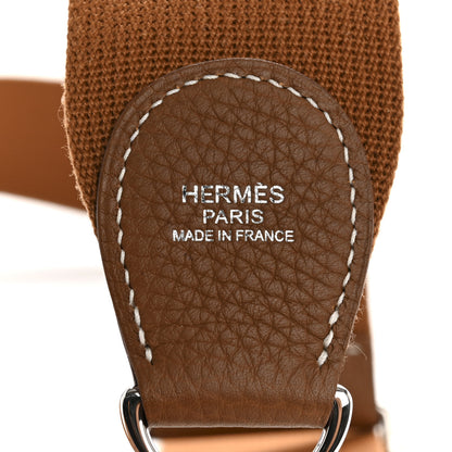 Hermes Toile Taurillon Clemence Shoulder Strap Gold 4 of 4