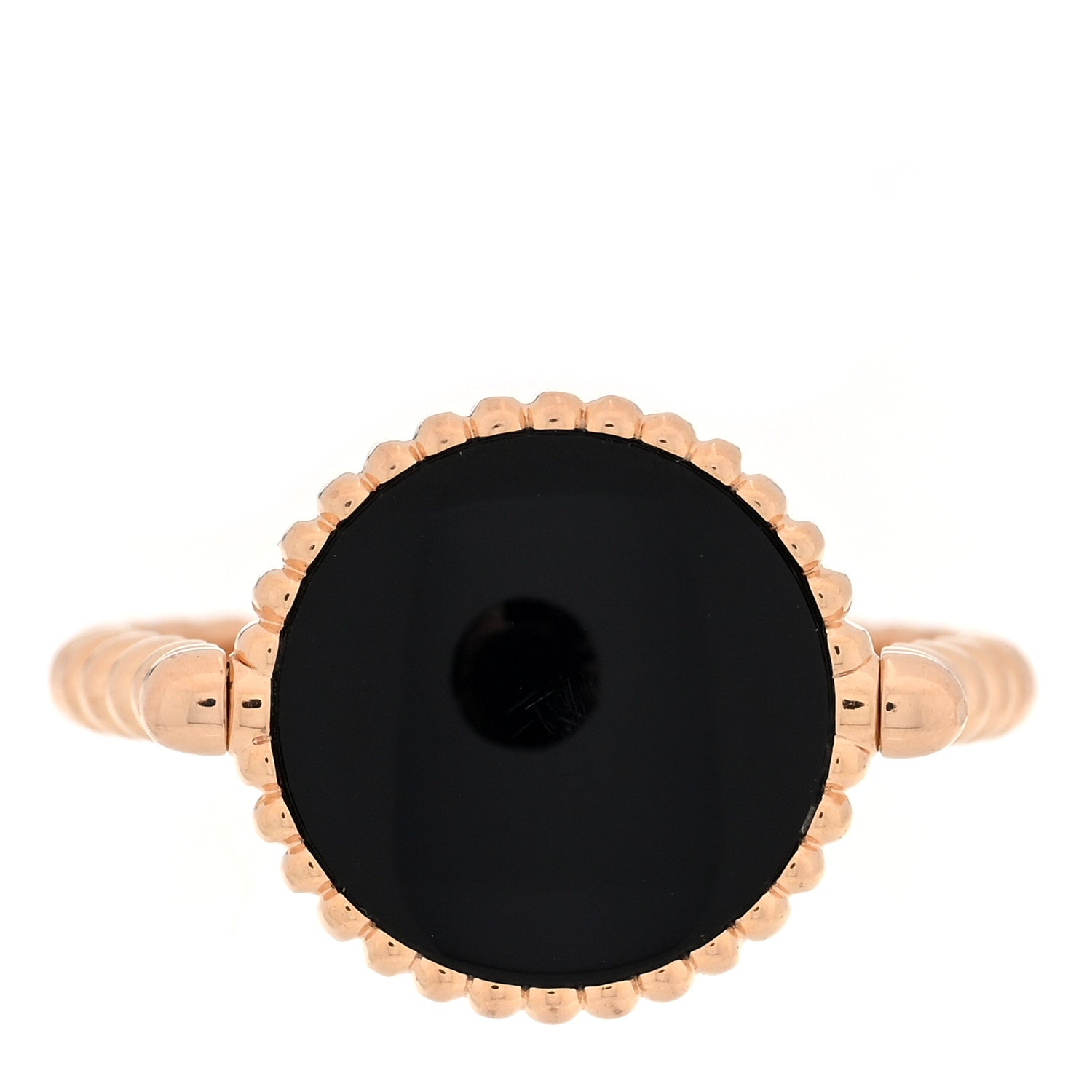 Christian Dior 18K Rose Gold Diamond Black Onyx Rose Des Vents Ring 53 6.5 3 of 5
