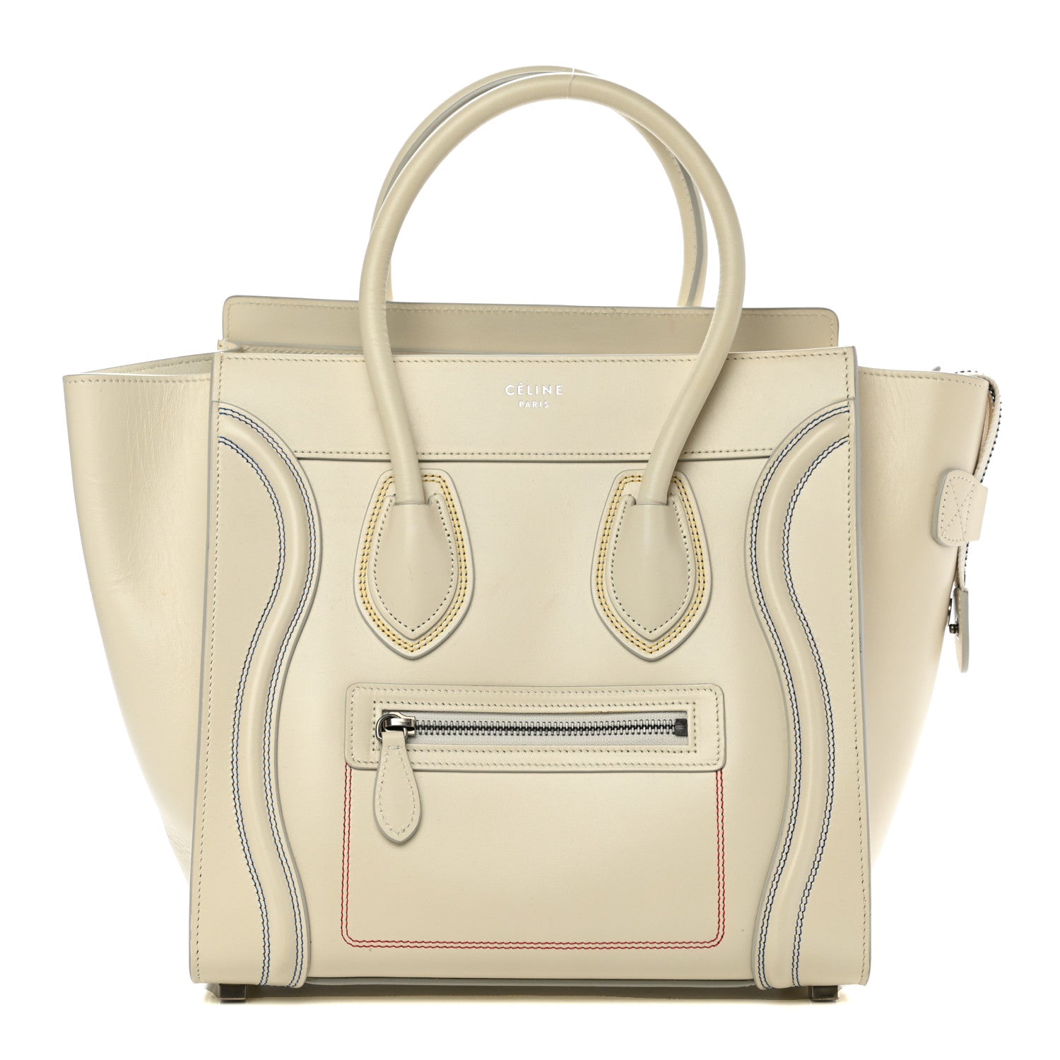 Celine Smooth Calfskin Multicolor Double Stitching Micro Luggage White 1 of 14