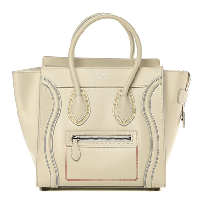 Celine Smooth Calfskin Multicolor Double Stitching Micro Luggage White 1 of 14