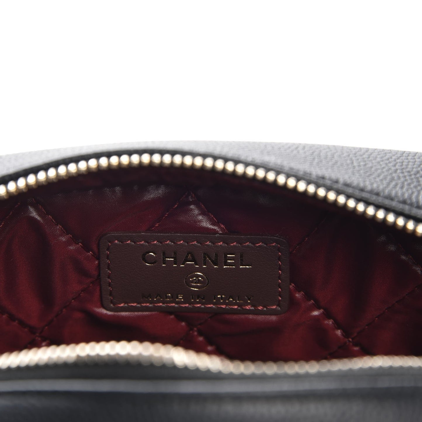 Caviar Quilted Curvy Pouch Cosmetic Case Black