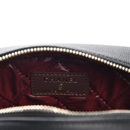 Chanel Caviar Quilted Curvy Pouch Cosmetic Case Black 6 of 8