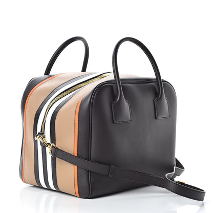 Burberry Smooth Calfskin Stripe Intarsia Bag Black 3 of 10