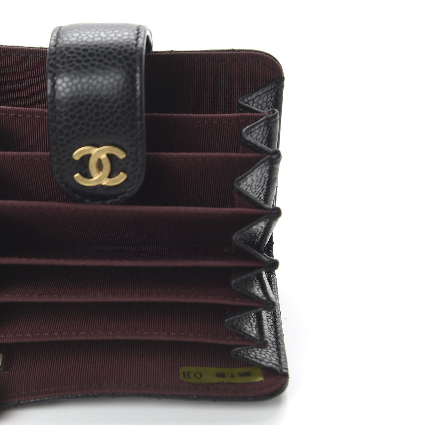 Caviar Quilted Gusseted Card Holder Black