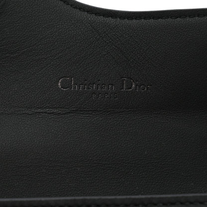 Christian Dior Ultra Matte Calfskin Saddle Lotus Wallet Black 6 of 8