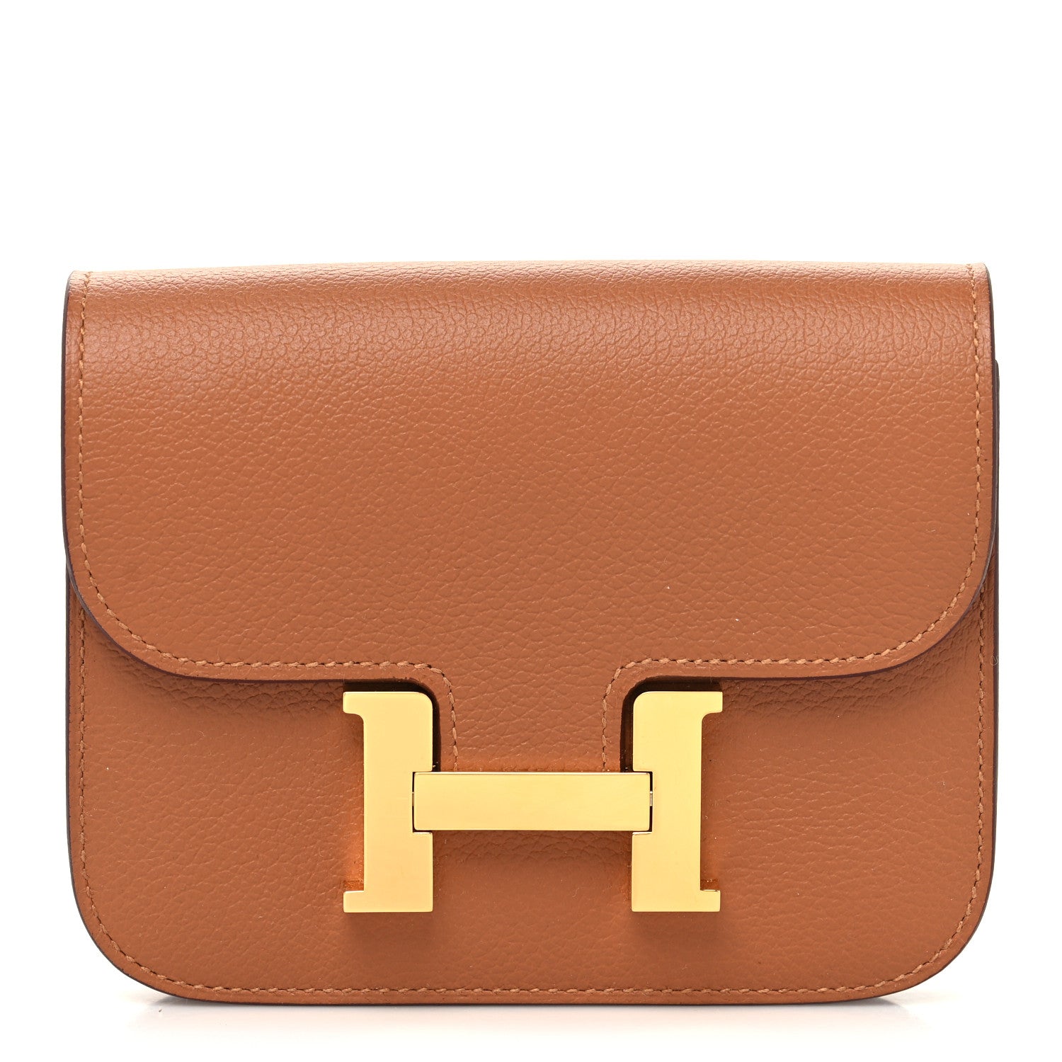 Hermes Evercolor Bi-Color Constance Slim Wallet Gold Vert Fizz 2 of 9