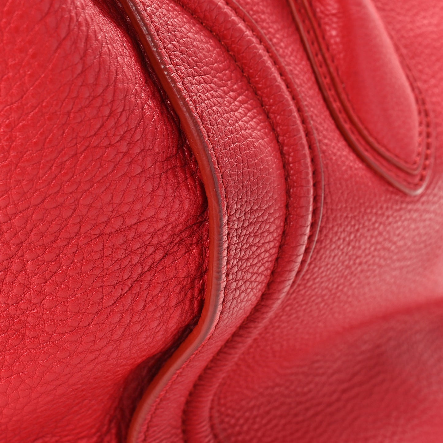 Drummed Calfskin Mini Luggage Red