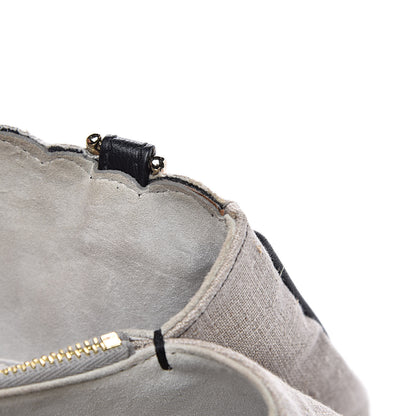 Fendi Linen Embroidered Small Mia Tote Black 12 of 16