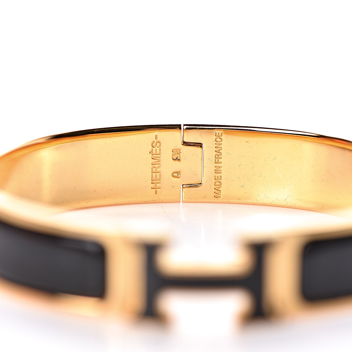 Enamel Narrow Clic Clac H Bracelet PM Black