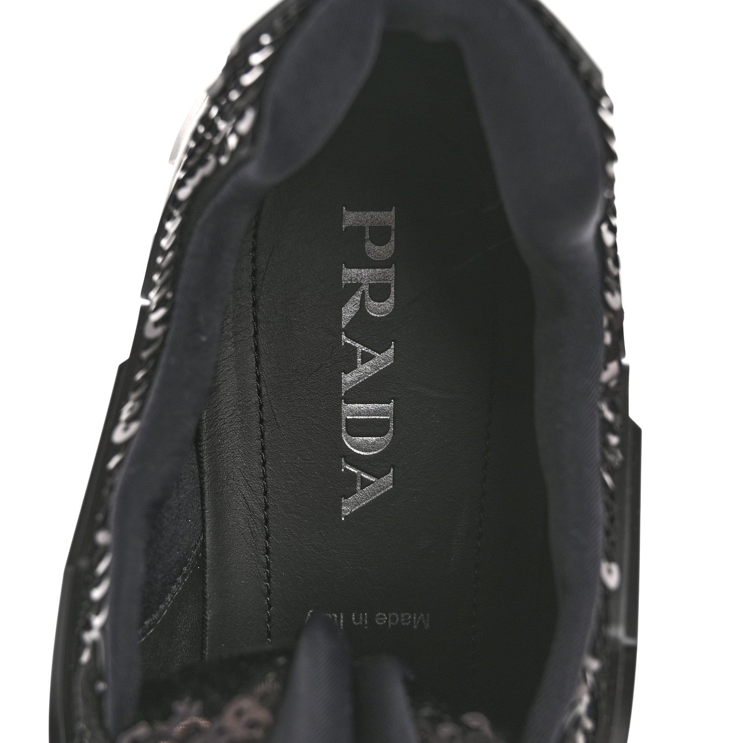 Prada Sequin Cotton Rubber Mens Cloudbust Thunder Sneakers 9 Black 7 of 11