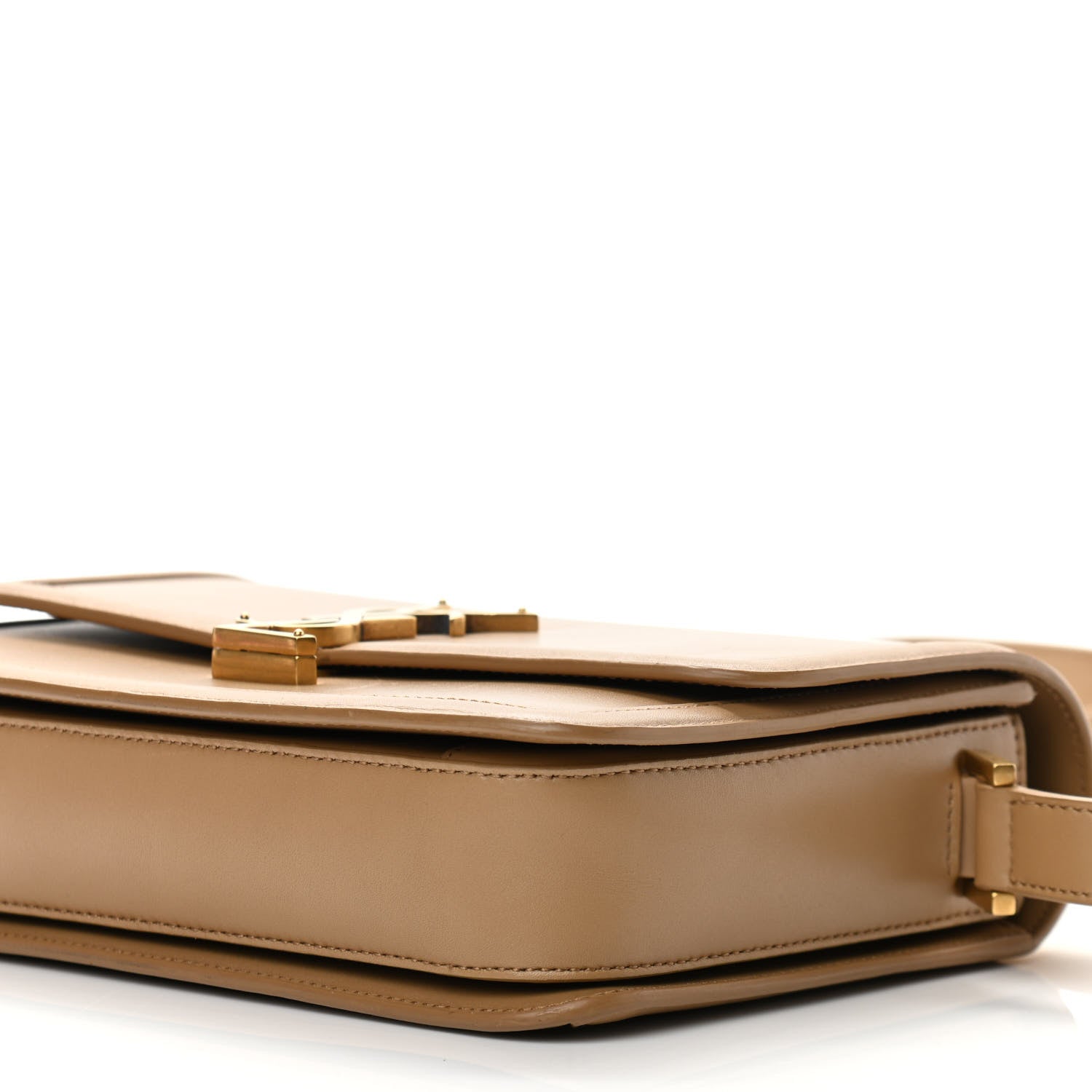 Saint Laurent Box Calfskin Monogram Medium Solferino Satchel Natural Tan 9 of 11