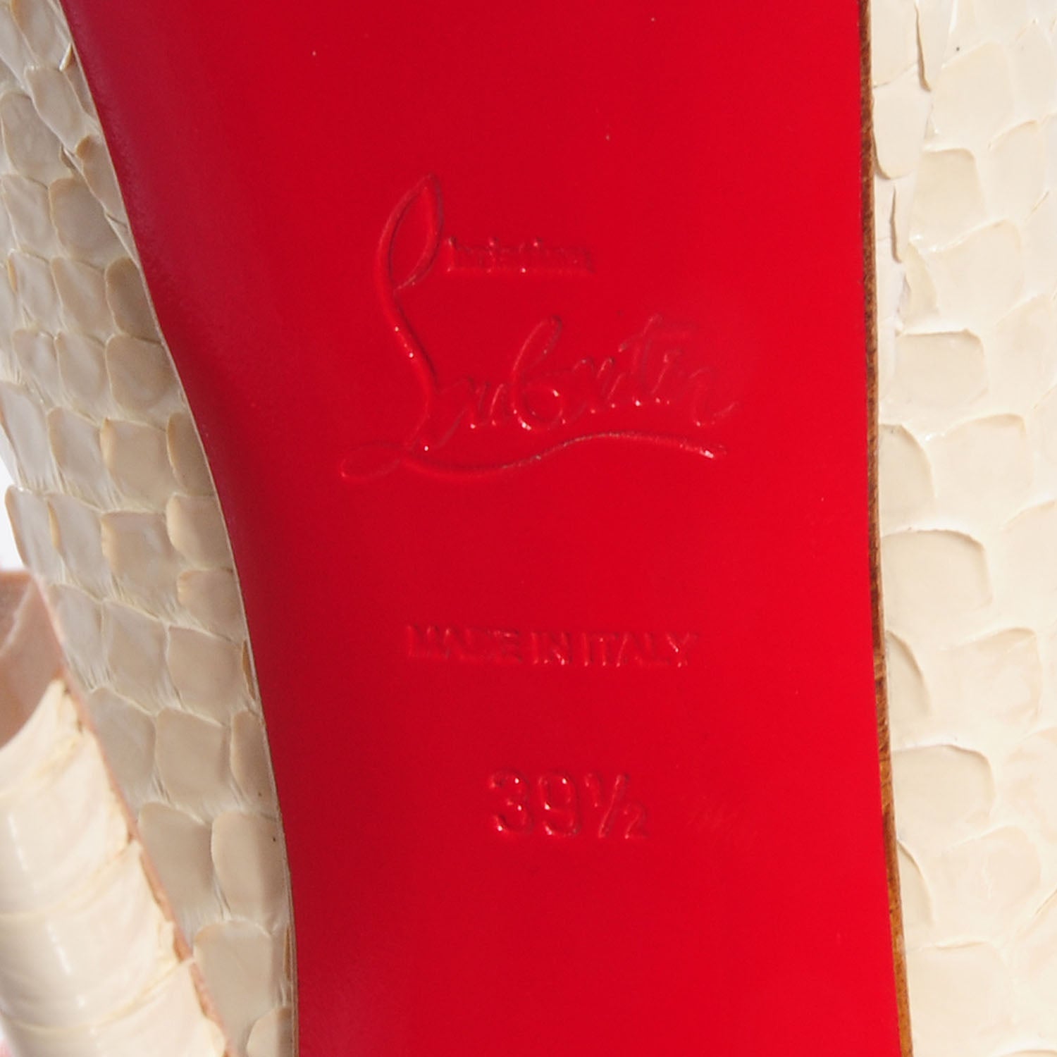 Christian Louboutin Python Lady Peep 150 Pumps Craie 39.5 6 of 6