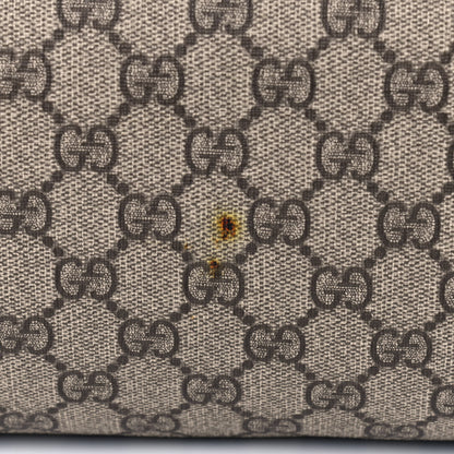 Gucci GG Supreme Monogram Large Zippered Shopping Tote Brown 10 of 13