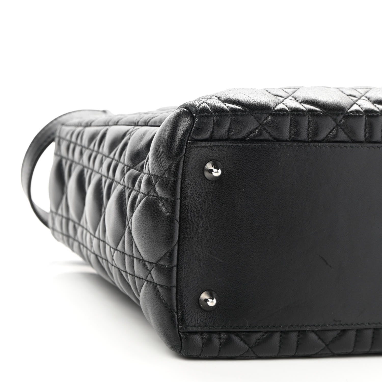 Christian Dior Lambskin Cannage Medium Lady Dior Black 8 of 9