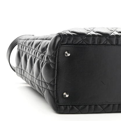 Christian Dior Lambskin Cannage Medium Lady Dior Black 8 of 9