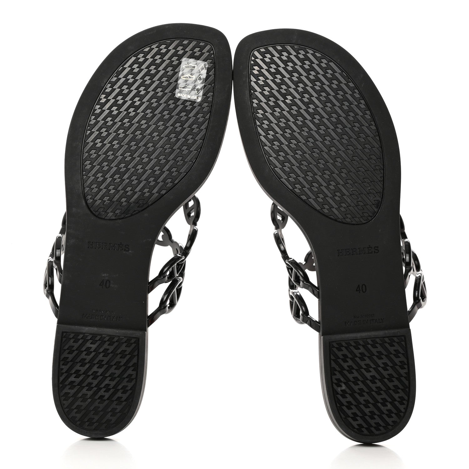 Hermes Rubber Chaine d'Ancre Island Sandals 40 Black 5 of 8