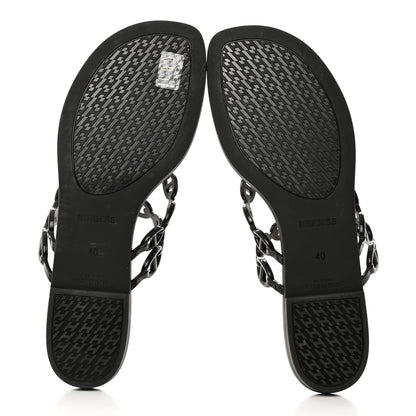 Hermes Rubber Chaine d'Ancre Island Sandals 40 Black 5 of 8