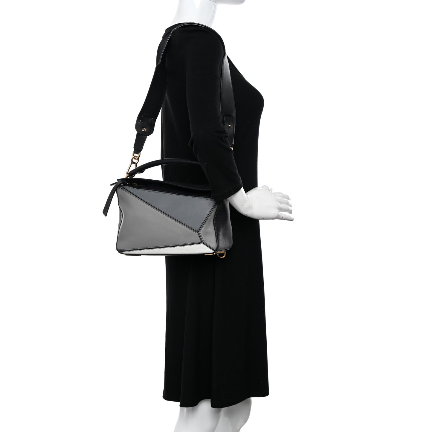 Calfskin Small Puzzle Bag Grey Multitone
