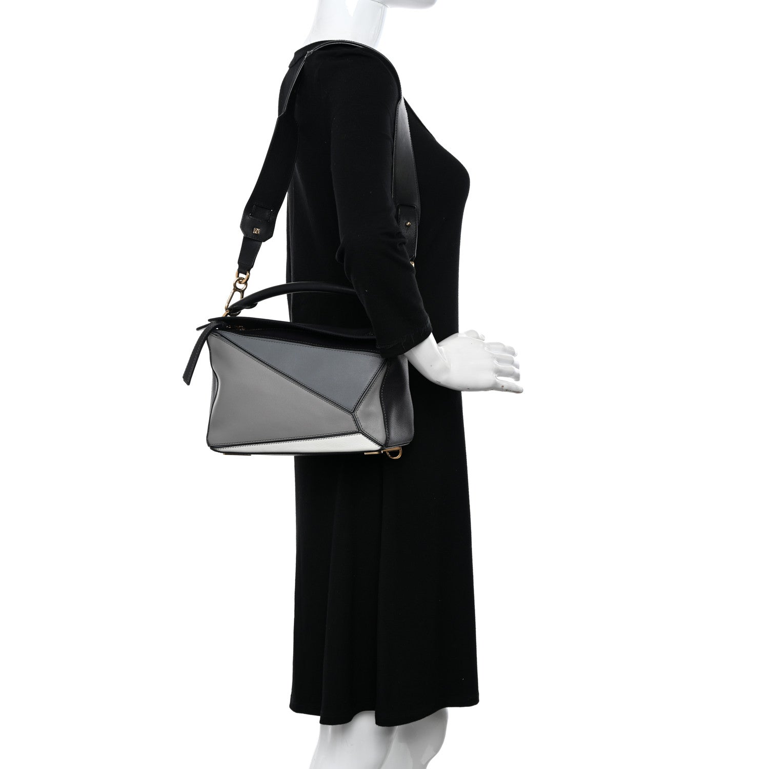 Loewe Calfskin Small Puzzle Bag Grey Multitone 2 of 10