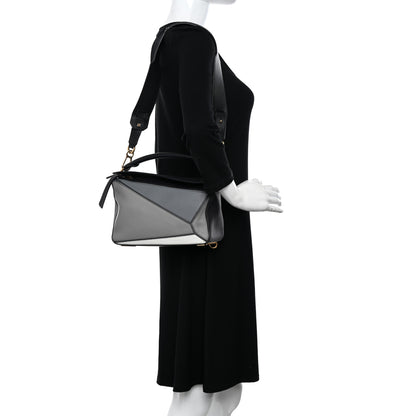 Loewe Calfskin Small Puzzle Bag Grey Multitone 2 of 10