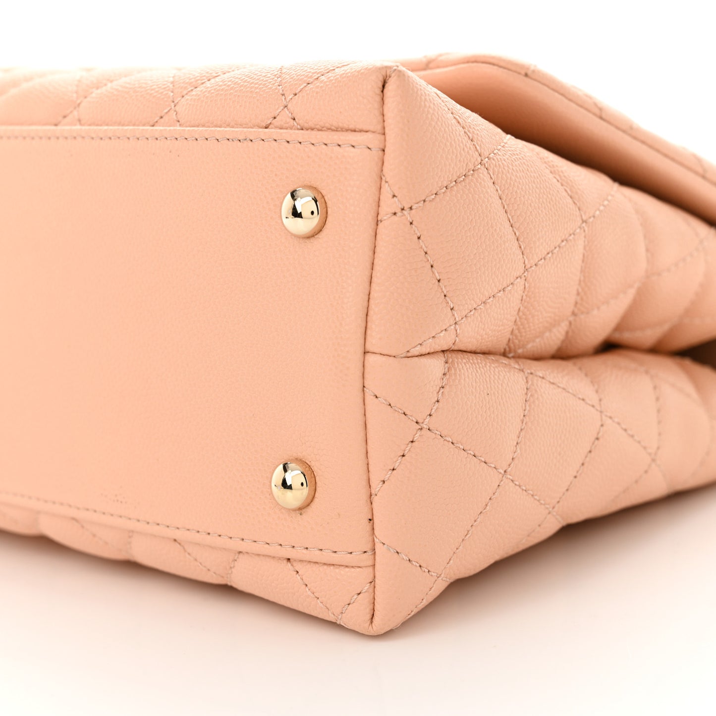 Caviar Quilted Small Coco Handle Flap Rose Clair
