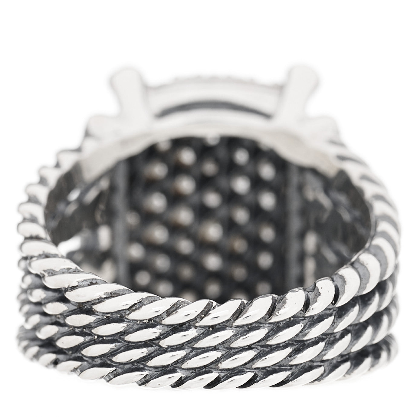 Sterling Silver Diamond 16mm Wheaton Ring 56 7.5
