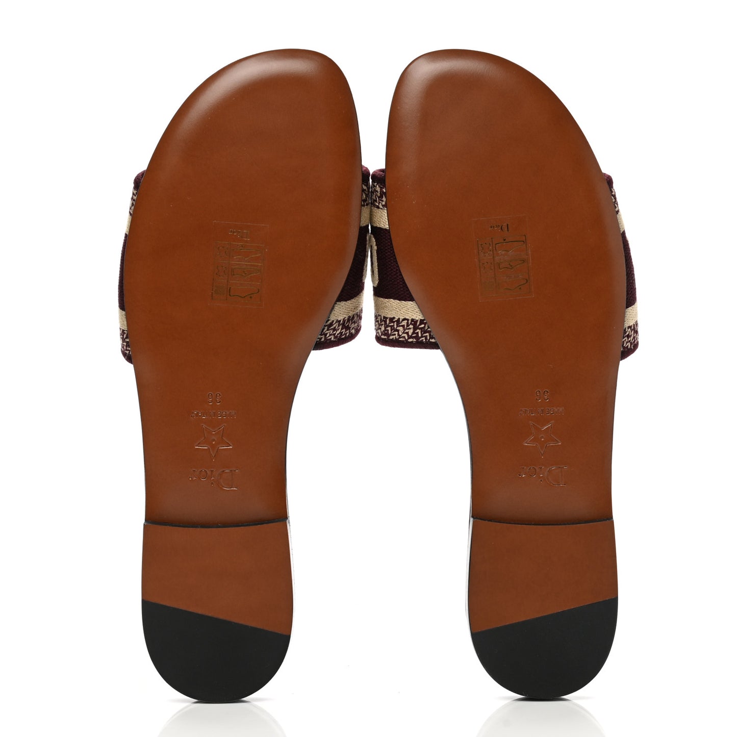 Canvas Embroidered Dway Mules Slide Sandals 36 Burgundy