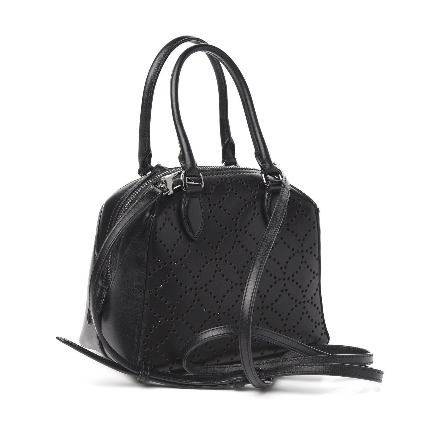 Alaia Calfskin Lux Laser Cut Arabesque Dome Bag Black 2 of 8