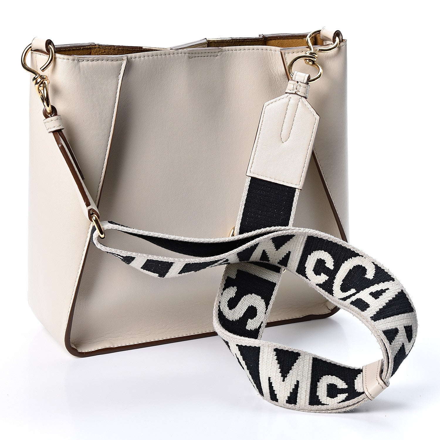Stella McCartney Eco Alter Nappa Perforated Logo Mini Crossbody White 2 of 9