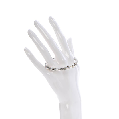 David Yurman Sterling Silver Diamond 5mm Cable Buckle Bracelet 2 of 5