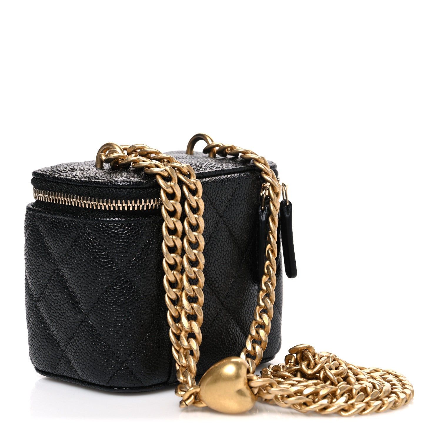 Chanel Caviar Quilted Sweetheart Mini Vanity Case Black 3 of 10