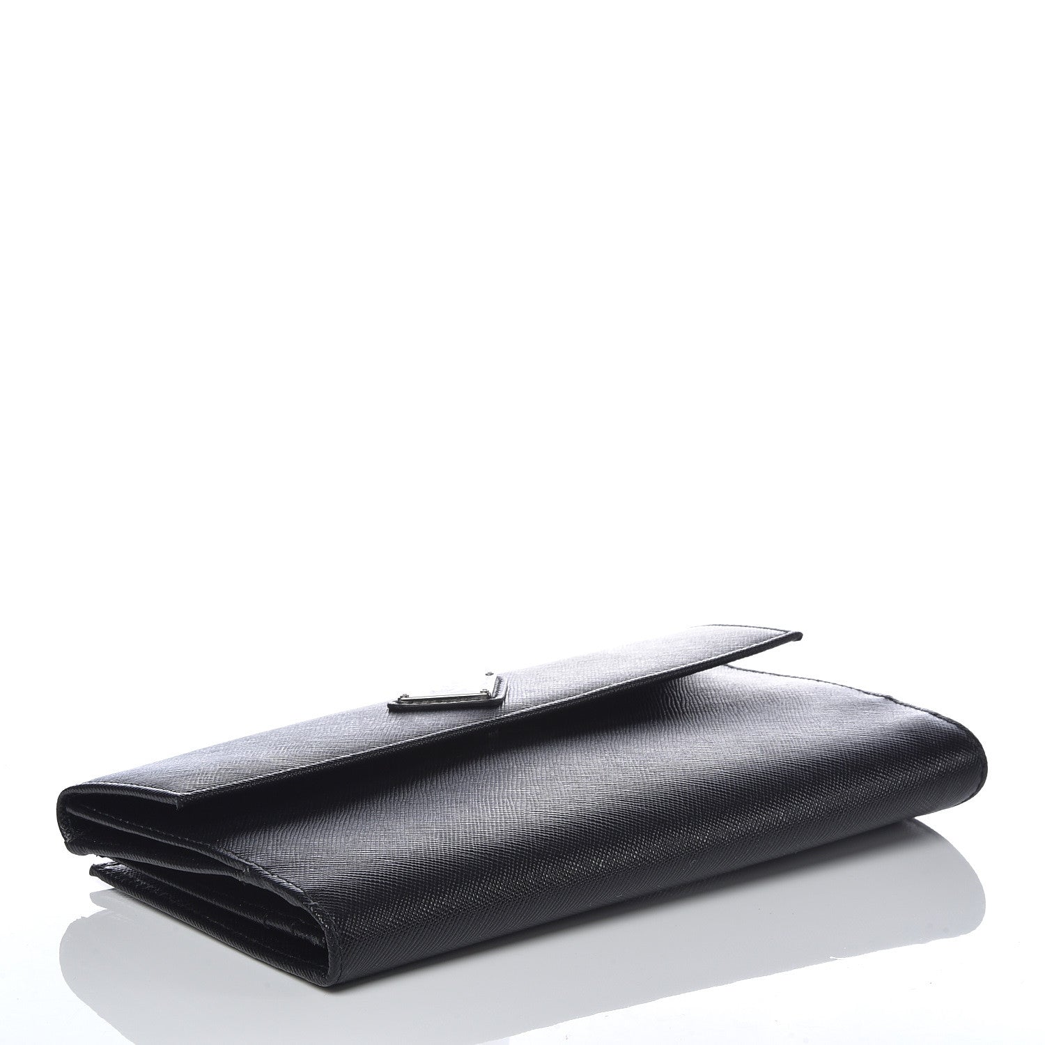 Prada Saffiano Continental Flap Wallet Black 4 of 9
