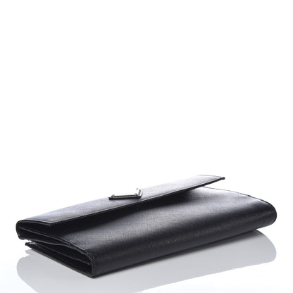 Prada Saffiano Continental Flap Wallet Black 4 of 9