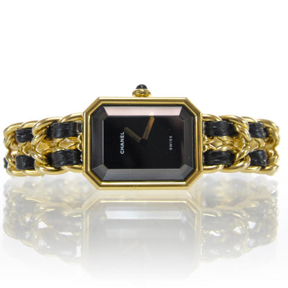 Chanel Stainless Steel Lambskin 20mm Chain Premiere Quartz Watch Gold L 1 of 6
