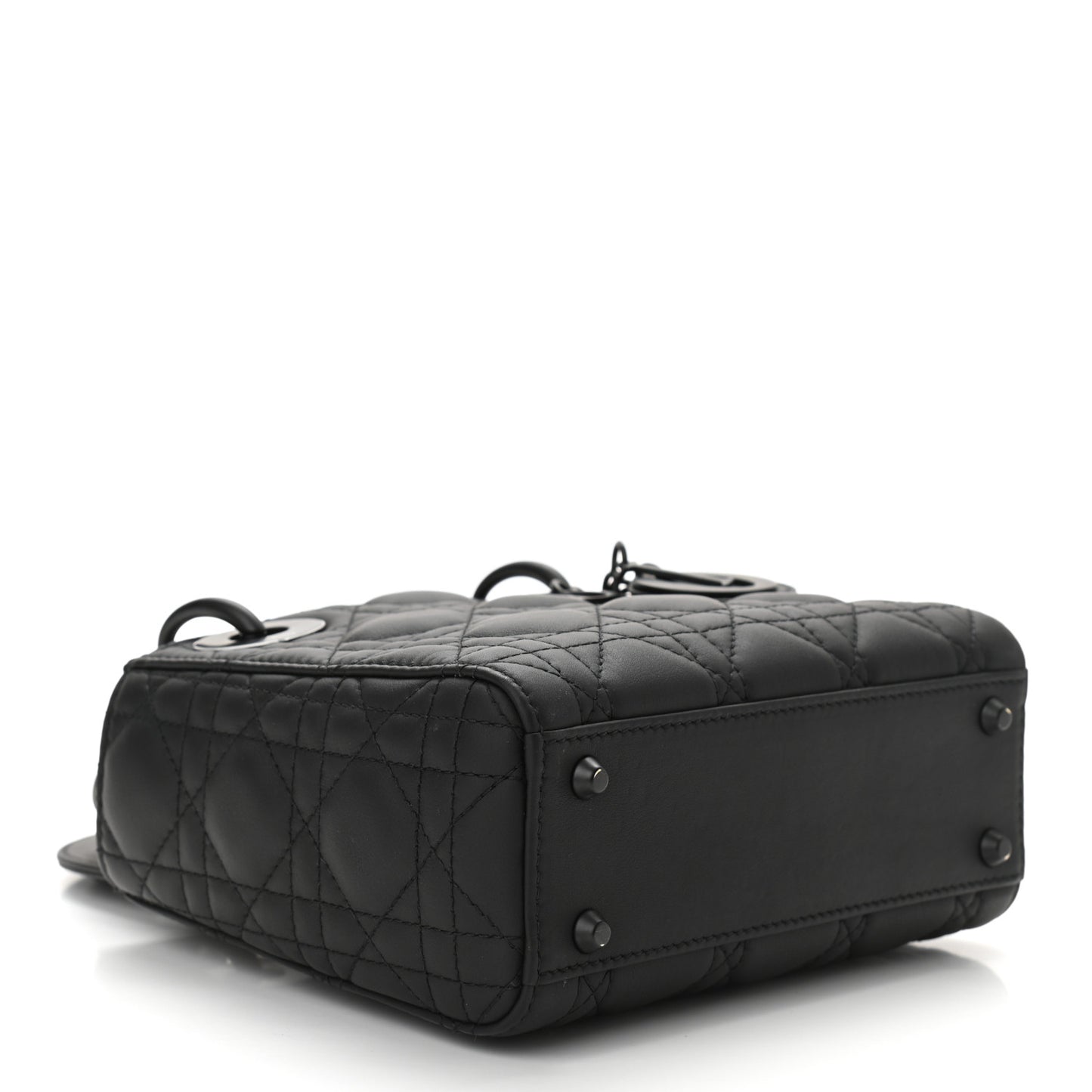 Ultra Matte Calfskin Cannage Mini Lady Dior Black