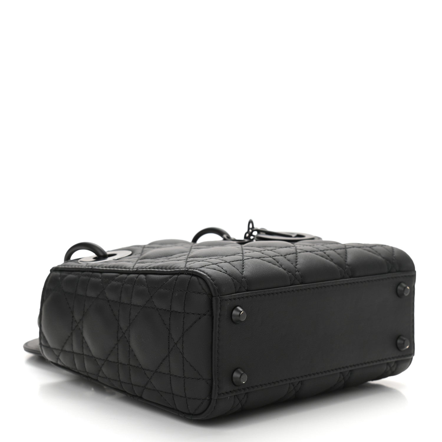 Christian Dior Ultra Matte Calfskin Cannage Mini Lady Dior Black 4 of 9